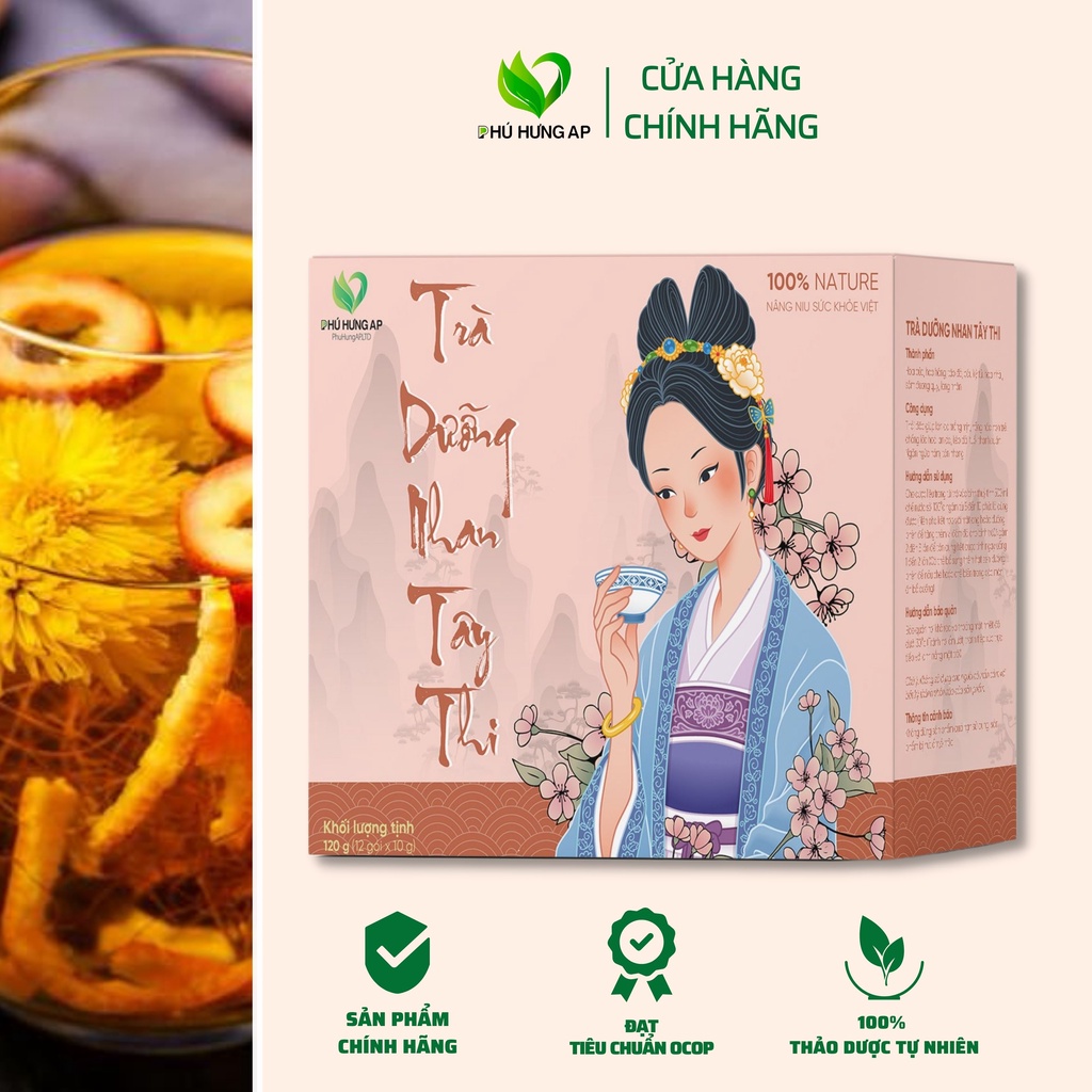 Trà dưỡng nhan sâm đương quy thảo mộc, detox đẹp da, giảm thâm nám, trà Dưỡng Nhan Tây Thi AP PHÚ HƯNG