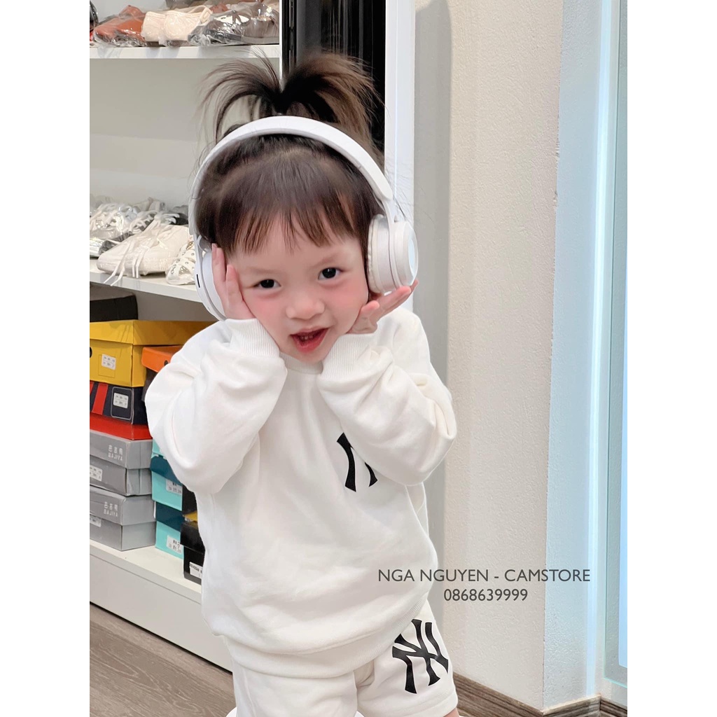 Set áo sweater quần cộc logo basic cho bé, bộ quần áo trẻ em unisex,Kid_genZ