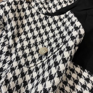 áo dạ tweed đen trắng