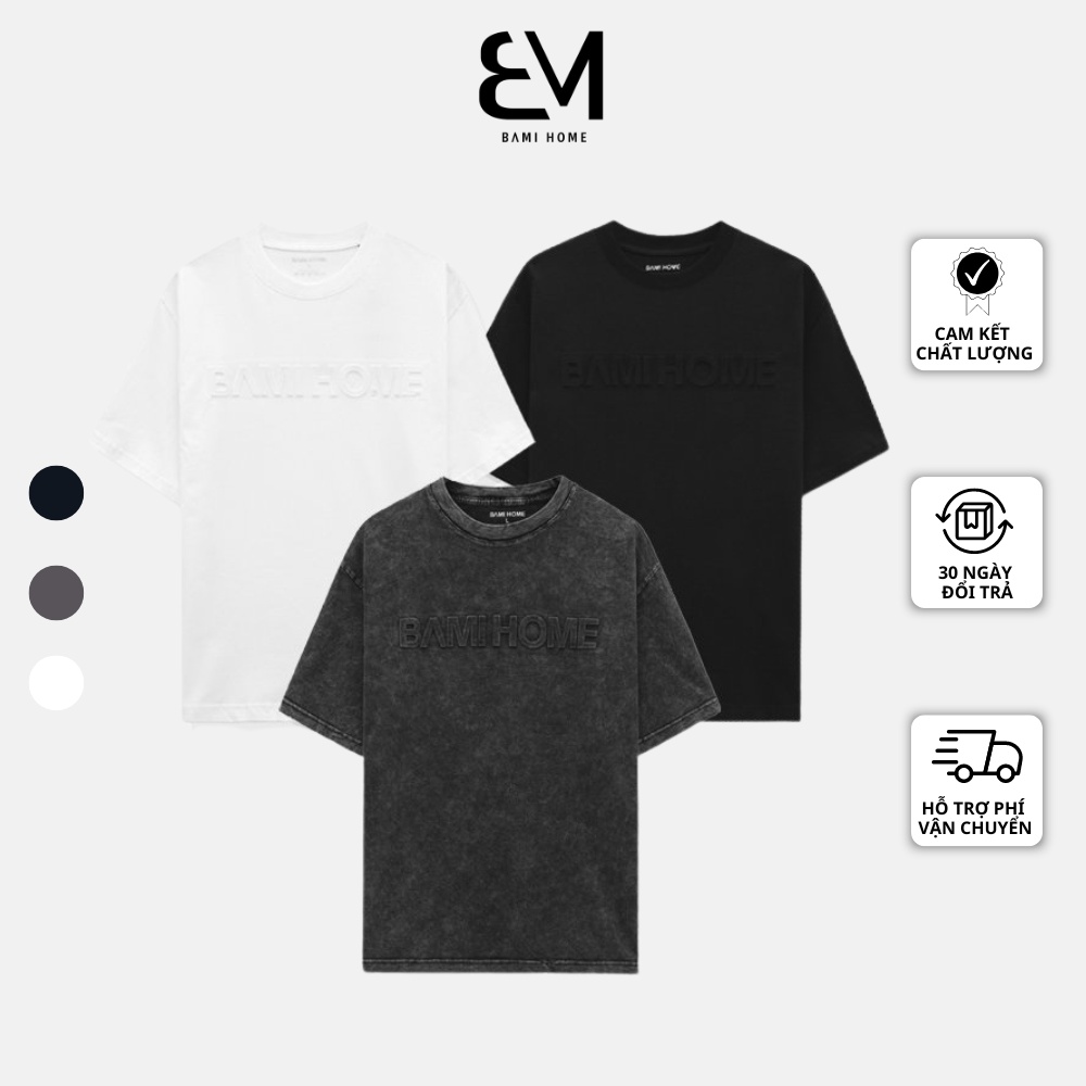 Áo thun unisex BAMI HOME form rộng oversize phong cách năng động dành cho nam nữ AUN02