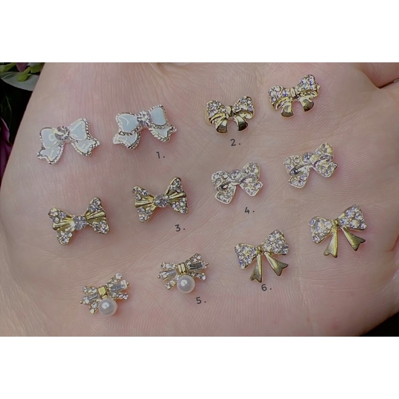 charm nail, phụ kiện đính móng, cham nơ
