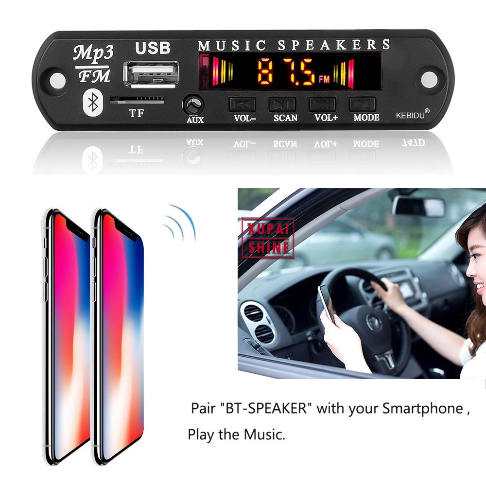 Máy Nghe Nhạc MP3 5.0 DC 9V-12V MP3 WMA Màn Hình Màu Kèm Điều Khiển Từ Xa Cho Xe Hơi