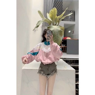 Áo khoác dù nữ form rộng 2 lớp phối màu