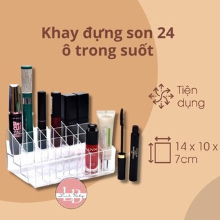 Khay đựng son 24 ô trong suốt tiện dụng