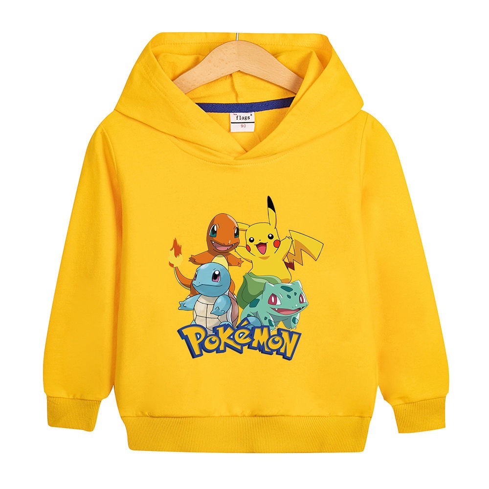 Áo Hoodie Tay Dài Dáng Rộng In Hoạt Hình Pokemon Pokémon Thời Trang Thu Đông 2022 Cho Bé