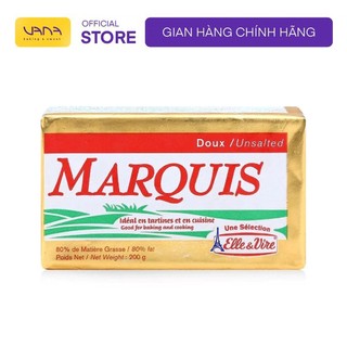 Bơ lạt thực vật marquis elle&vire pháp 200gr bơ không muối