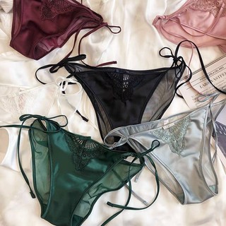 Quần lót nữ, quần lót lụa phối ren mềm mịn, quần lụa hoàng gia cao cấp mimi luxury