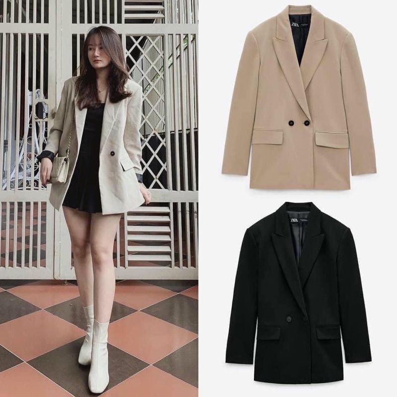 Áo Blazer, vest Z.A.R.A dài tay có đệm vai. Hàng chuẩn đẹp.