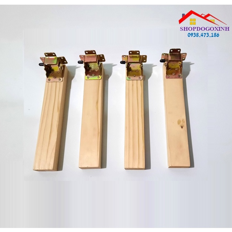 Bộ 4 chân bàn gỗ cao 40cm, 50cm, 60cm, 72cm (chân gỗ gắn bản lề gập thông minh rất chắc chắn, độ bền cao, không rỉ) có g