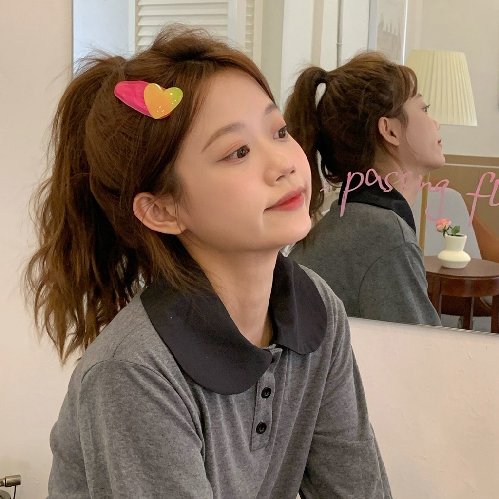 Kẹp Tóc Màu Huỳnh Quang Trong Suốt Độc Đáo Thời Trang Cho Nữ