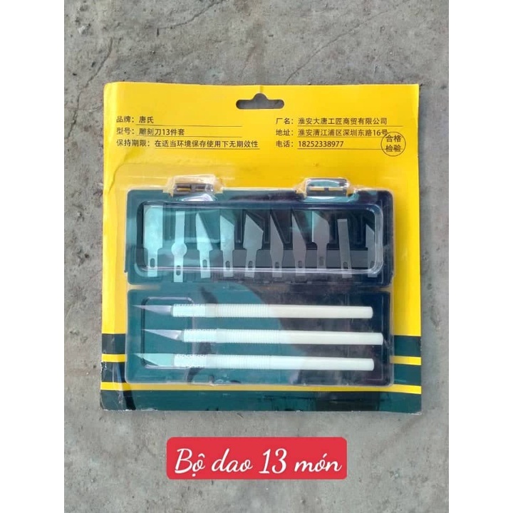 GIÁ SỈ - 10 Bộ dao trổ 13 lưỡi phụ chuyên dụng khắc giấy, đồ thủ công, chiết cây cảnh, tỉa trái cây