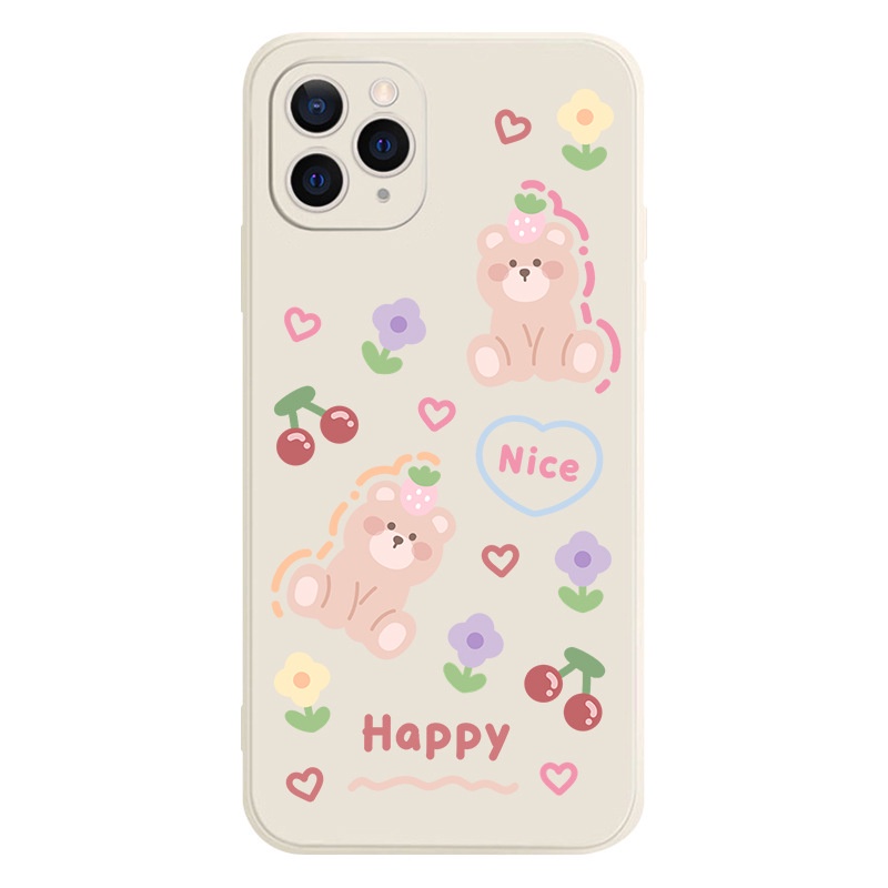 Ốp lưng iphone cạnh vuông Quả Dâu Tây BVC 6s/6splus/7/7plus/8/8plus/x/xr/xs/11/12/13/14/pro/max/plus/promax BVC964
