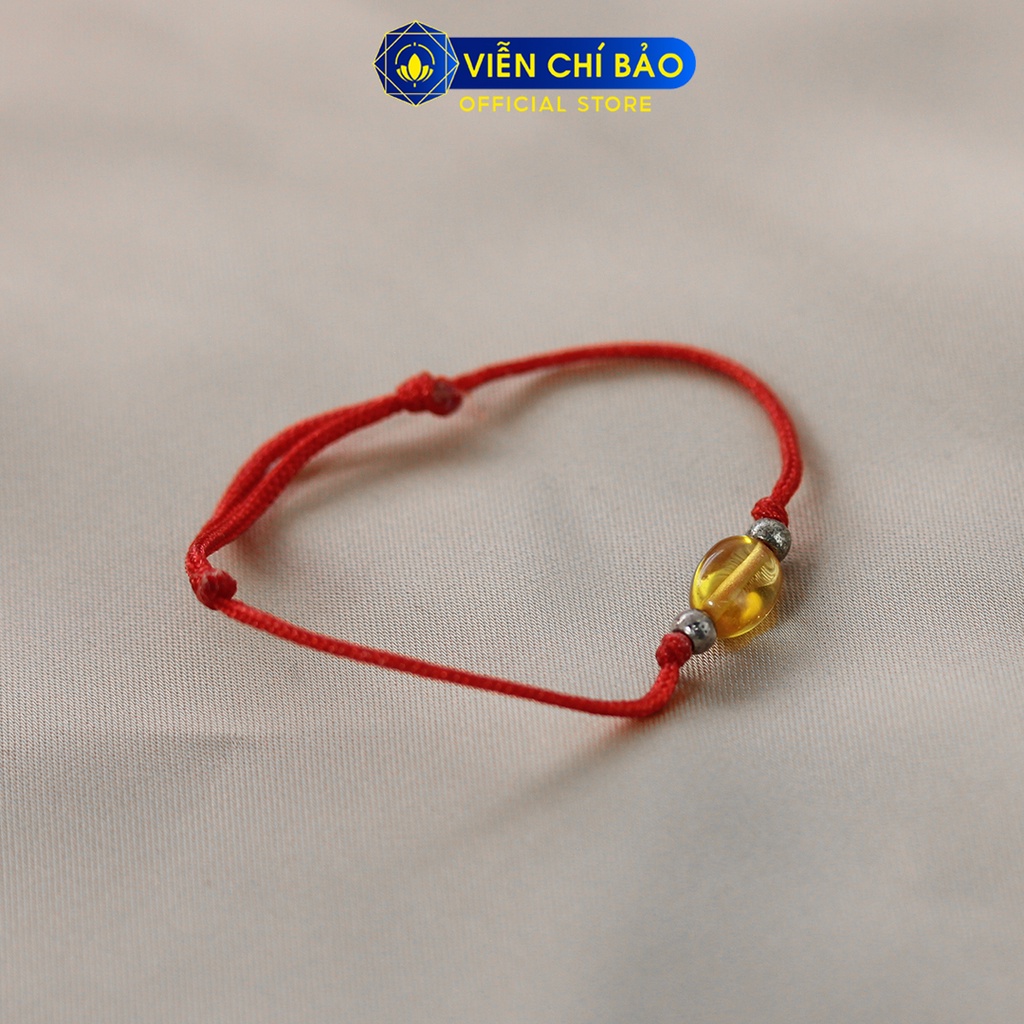 Vòng chỉ đỏ đá hổ phách trẻ em thời trang phụ kiện trang sức Viễn Chí Bảo L400083