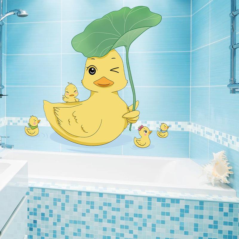 Giấy Dán Tường Họa Tiết Hoạt Hình 3d Tự Dính Chống Thấm Nước Trang Trí Nhà Tắm