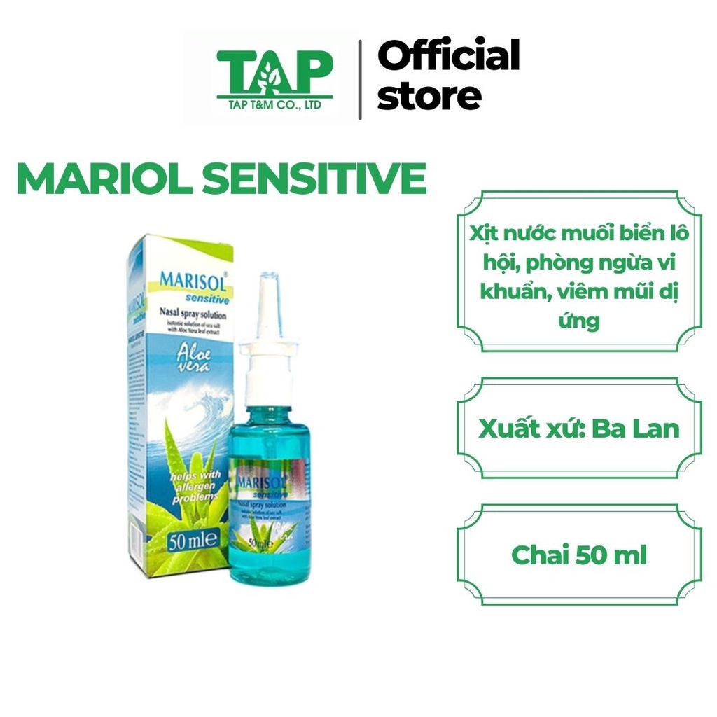 Xịt Mũi Nước Biển Sâu Lô Hội Marisol Sensitive PHÒNG NGỪA VI KHUẨN, VIÊM MŨI DỊ ỨNG