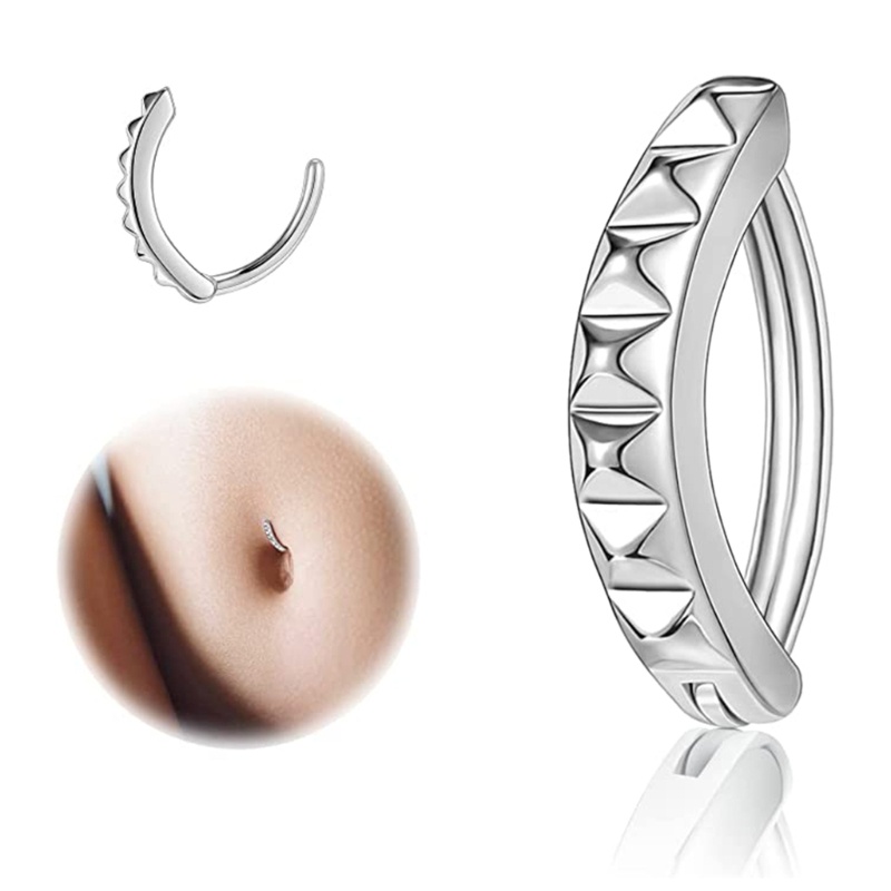 Khuyên Rốn Bằng Bạc Đính Đá Zircon Phong Cách Tối Giản Cho Nữ