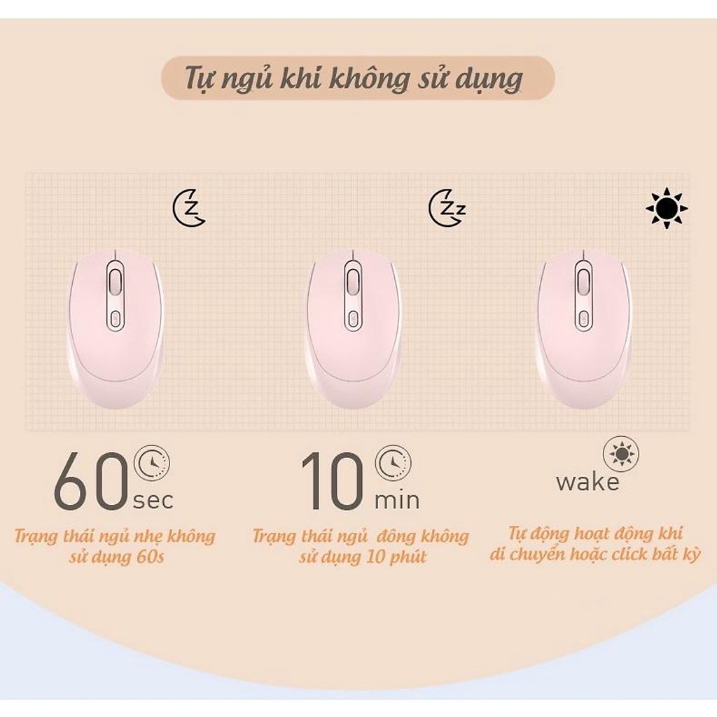 Chuột không dây Bluetooth, USB 2.4G chống ồn, DPI 1600, chế độ kép wireless usb 2.4Ghz, bluetooth M107