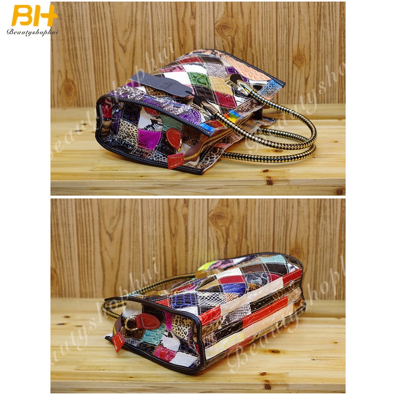 Túi Đeo Chéo Da Bò Họa Tiết Da Rắn Phong Cách Âu Mỹ Cho Nữ