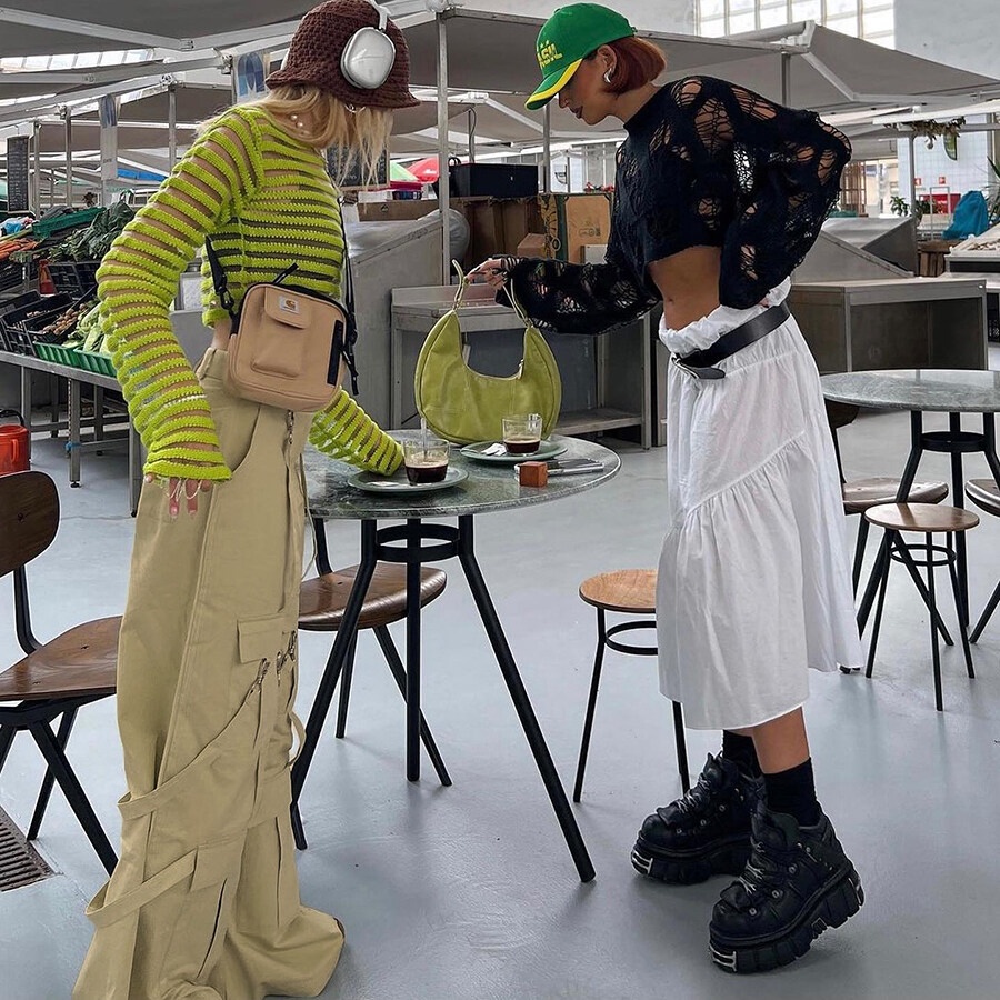 Quần dài KLIOU lưng cao dáng rộng có túi phong cách Mỹ cổ điển thời trang 2022 cho nữ