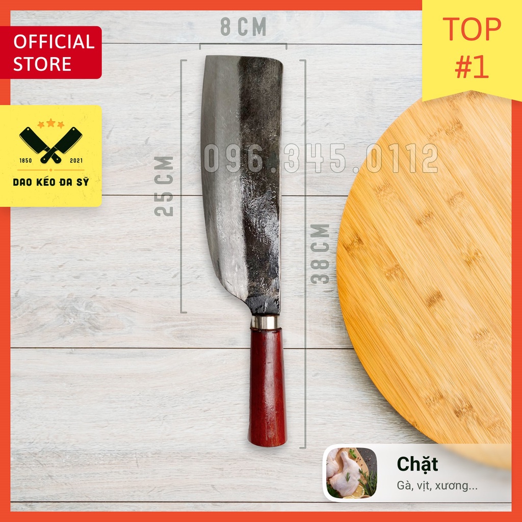 Dao chặt gà, chặt xương, chặt vịt - Dao chặt Đa Sỹ - 100% Nhíp xe siêu sắc