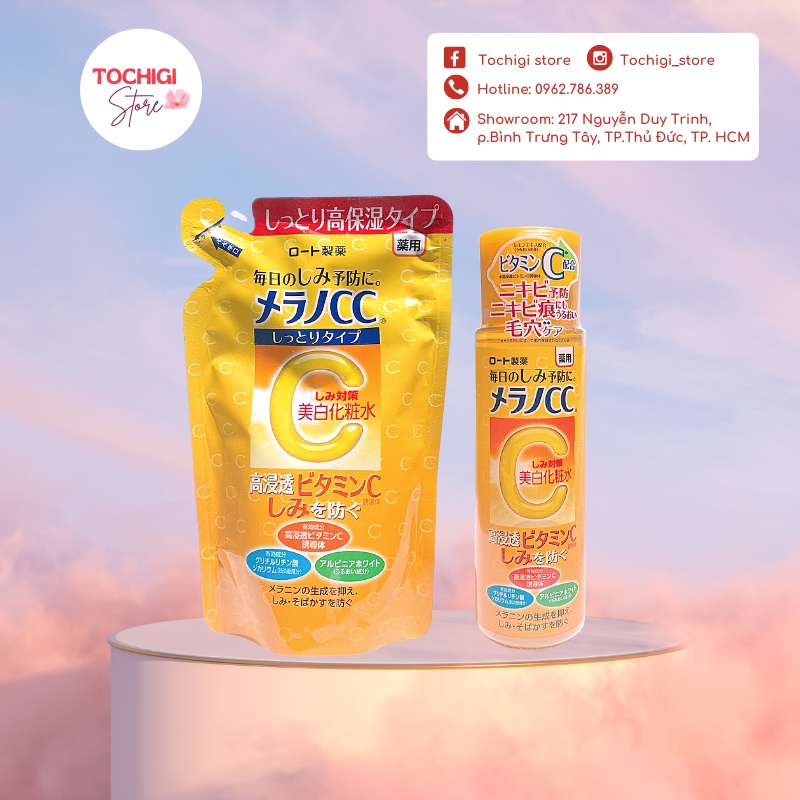 Nước hoa hồng Melano CC Rohto dưỡng trắng ngừa thâm