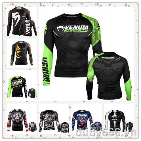 Áo Thun Tay Dài In Chữ UFC Muay Thai Cá Tính ▲✿ Áo Thun Thể Thao Ôm Sát Nhanh Khô Chuyên Dụng Tập Boxing MMA