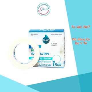 Băng keo cuộn giấy dùng cho da nhạy cảm, không gây bết dinh Young plaster paper (white) 2.5cm x 5m (hộp 1 cuộn)