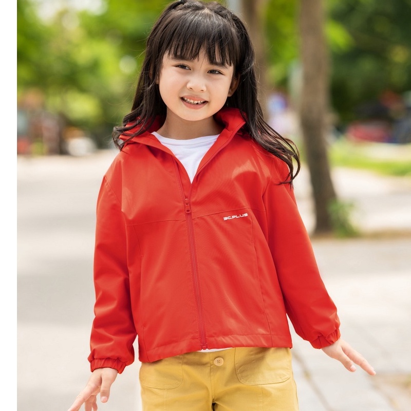 Áo khoác gió trẻ em YODY mũ có thể tháo rời trượt nước nhiều màu sắc AKK5019