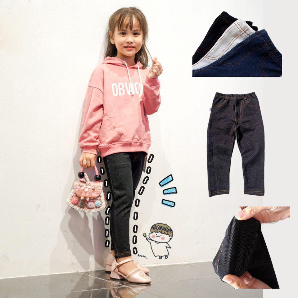 Quần dài giả jean, giả bò cho bé trai, bé gái co giãn, thoải mái vận động size từ 30-40kg
