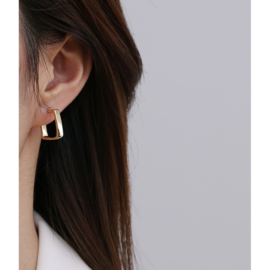 [JUNG/Jung Accessories] Bông tai/Hoa tai hợp kim hình vuông nhỏ phong cách Hàn Quốc