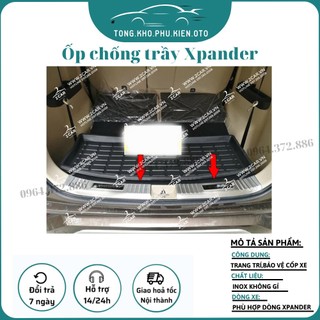 Ốp chống trầy cốp trong ngoài xe Mitsubishi Xpander 2018 - 2023 chất liệu inox cao cấp, sáng bóng