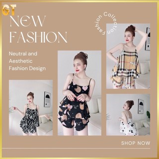 Đồ bộ ngủ hai dây lụa mango cao cấp hoạ tiết siêu dễ thương
