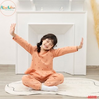 Bộ đồ bé gái alberkids dài tay bèo cổ tròn in hoạ tiết xinh đẹp cho trẻ em - ảnh sản phẩm 7