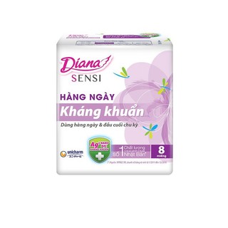 Băng vệ sinh Diana hàng ngày Sensi kháng khuẩn 1 gói 8 miếng