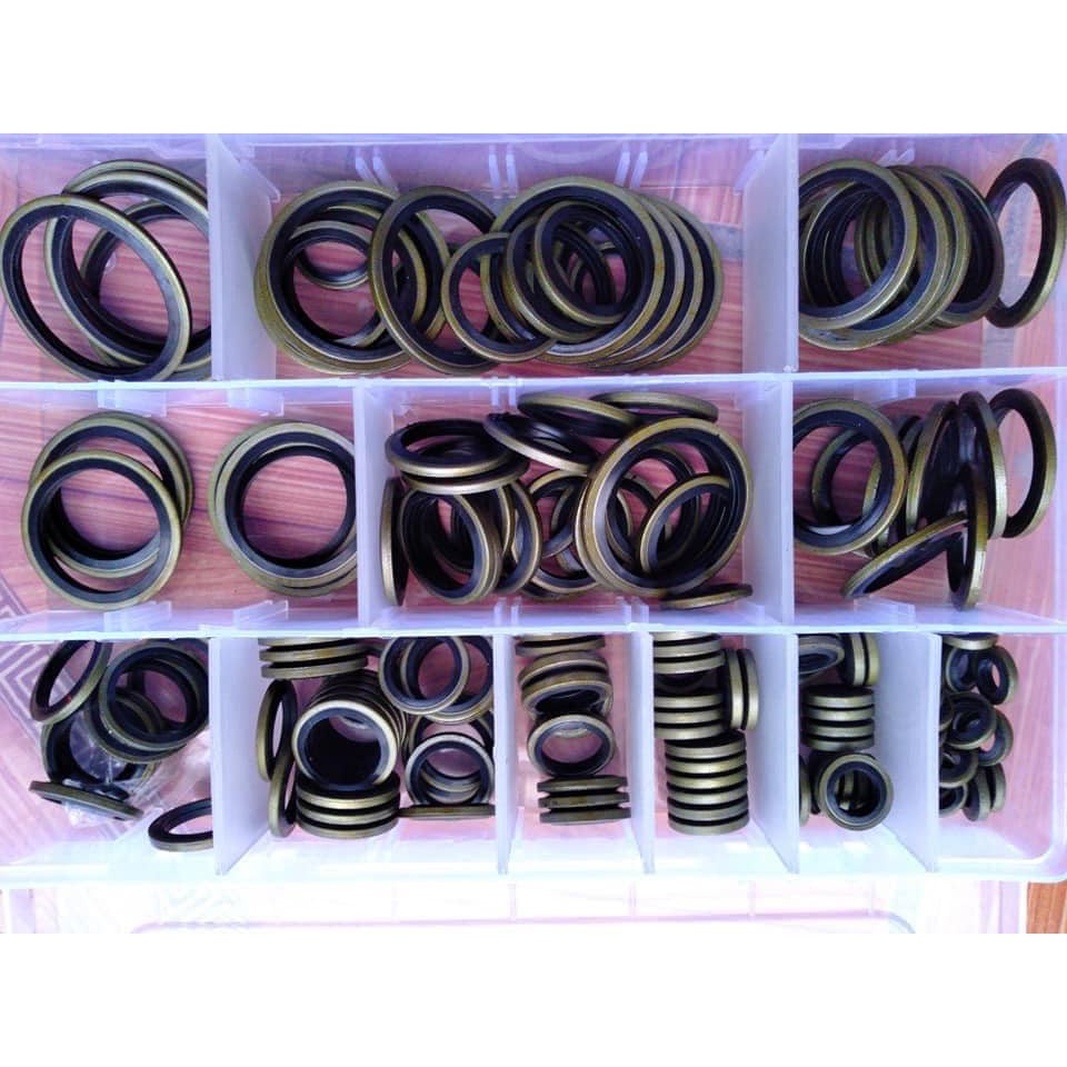 Hộp long đền thép lõi cao su 162 chi tiết