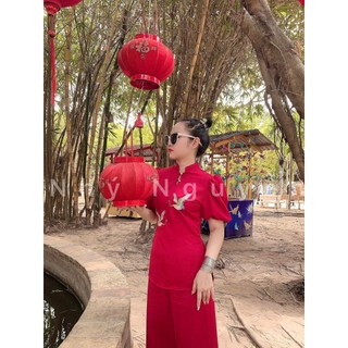 MẪU THÊU HẠC MÀU ĐỎ