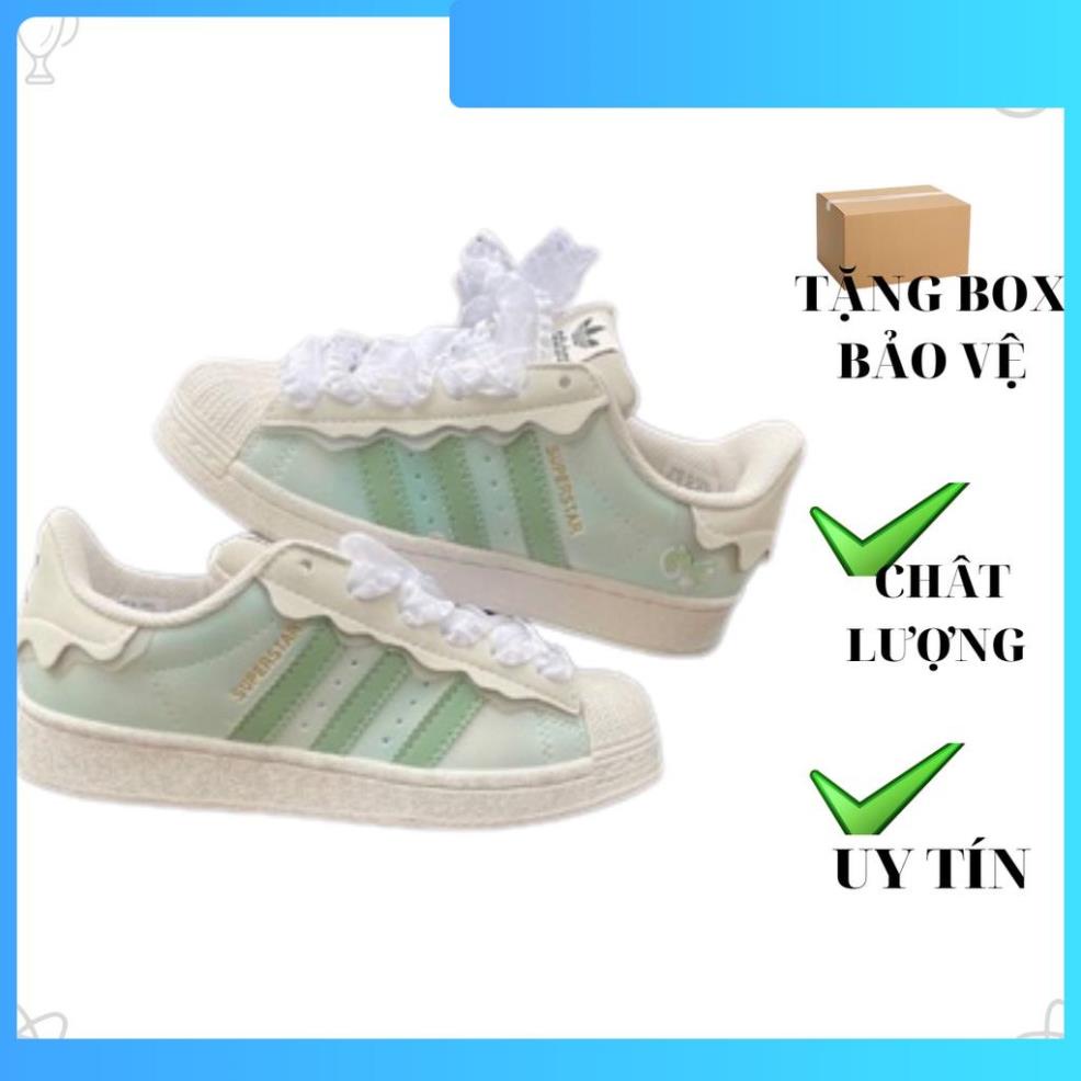 Giày Thể Thao Adidas Superstar xanh mũi sò hot 2022,Giày sneaker Sò Das xanh cao cấp dành cho nam nữ full bill box pk