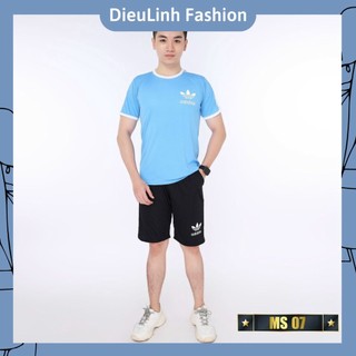 Bộ thể thao nam cộc tay- Bộ hè nam thun lạnh cao cấp DieuLinh Fashion co giãn 4 chiều