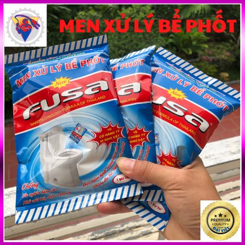 Men Xử Lý Bể Phốt FUSA gói 200g, xử lý bồn cầu đầy, khử mùi hôi