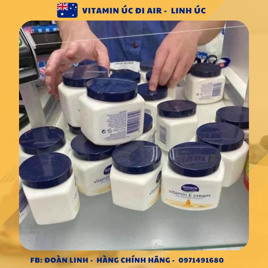 Kem dưỡng Redwin Vitamin E Cream  Úc chính hãng, Hàng chuẩn Úc đi air,Kem dưỡng da Vitamin e redwin úc vitamine Cream