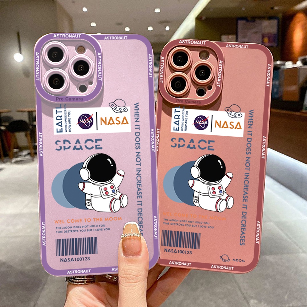 Samsung Galaxy A11 A12 A31 A32 A42 A51 A71 4G 5G Cho Ốp lưng điện thoại In Hình Cartoon NASA Space Astronaut