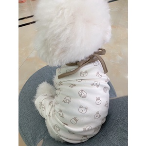 Áo liền thân kèm yếm họa tiết động vật dành cho thú cưng