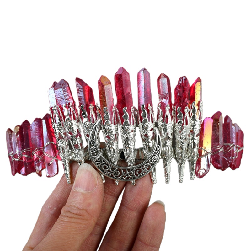 Băng Đô Cài Tóc Hình Vương Miện Đính Pha Lê Phong Cách Vintage Dành Cho Cô Dâu