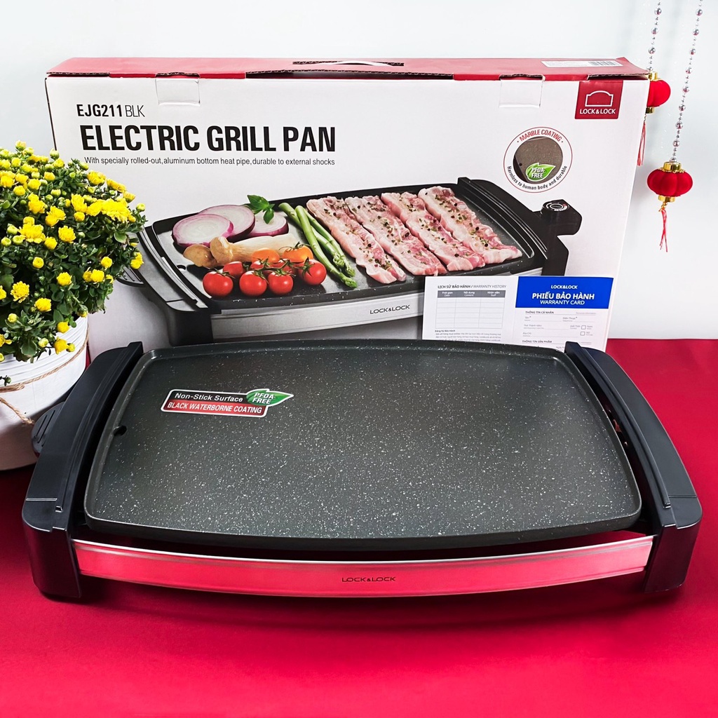 Bếp Nướng Điện Lock&Lock EJG211BLK - Bảo hành 12 tháng dài 45cm