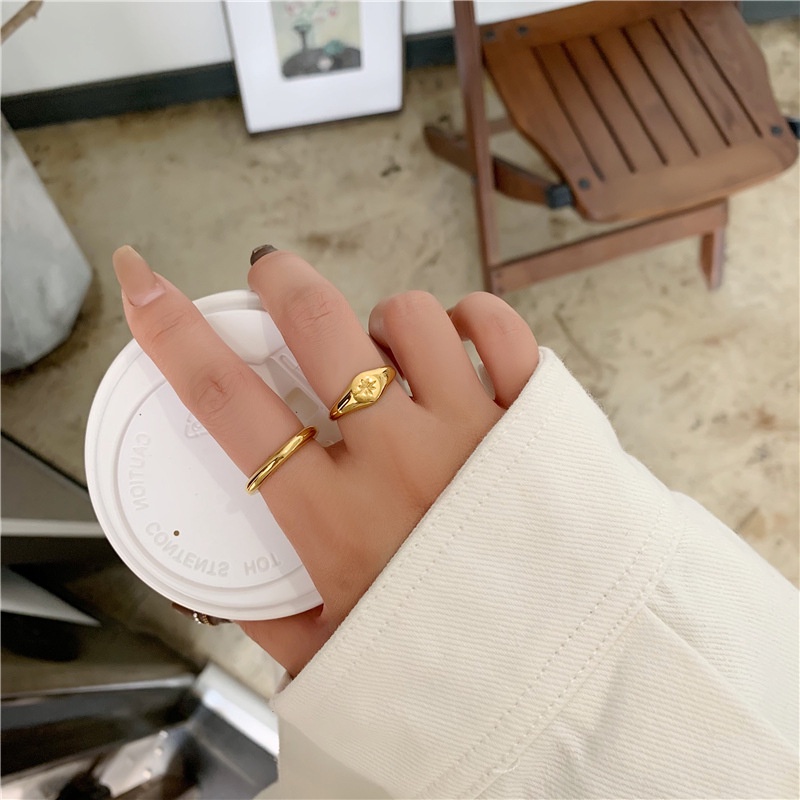 Nhẫn Mạ Vàng 18k Phong Cách Thời Trang Âu Mỹ Dành Cho Nữ