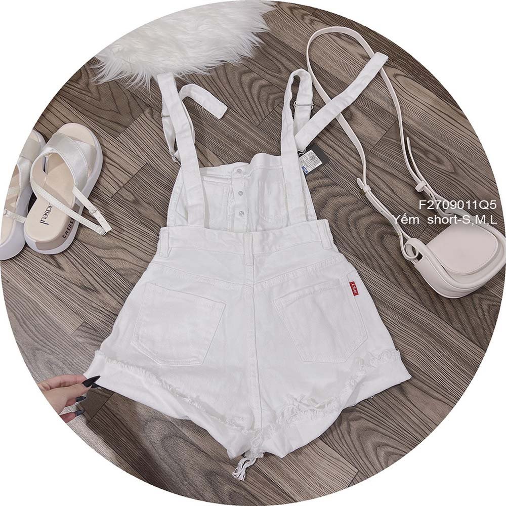 Yếm short kaki trắng lai rách!