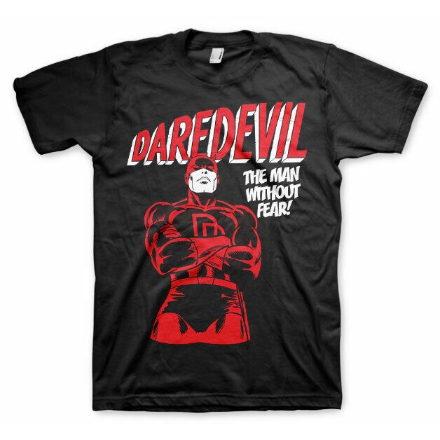 Áo Thun Cổ Tròn In Hình Truyện Tranh Marvel Daredevil Shield Phong Cách Retro Làm Quà Sinh Nhật