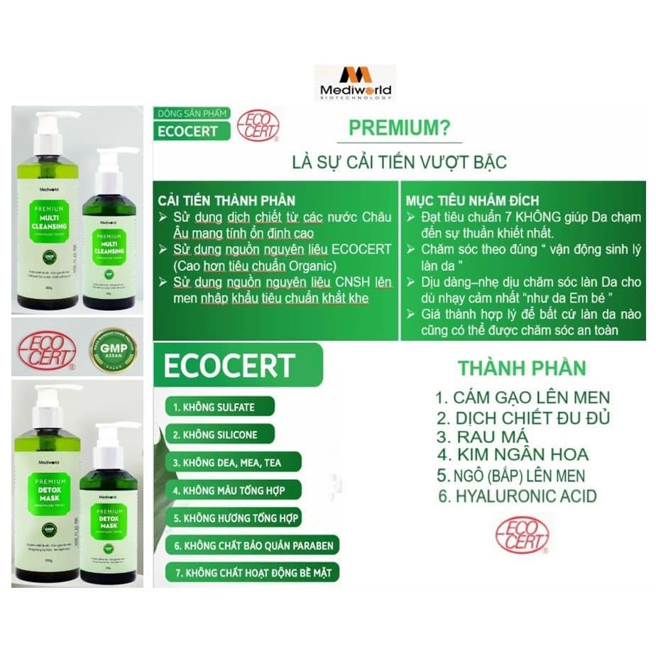 Premium Multi Cleansing sữa rửa mặt dịu nhẹ sạch sâu Mediworld