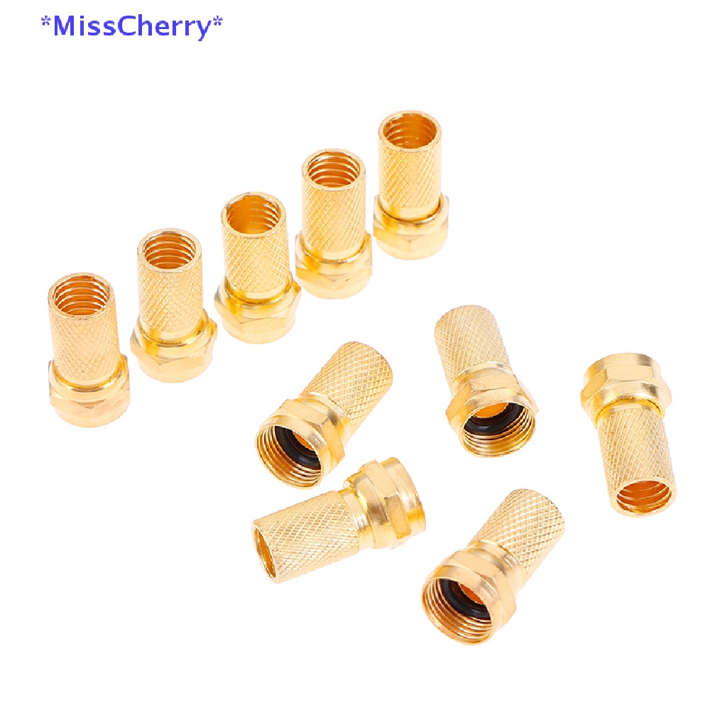 Set 10 Đầu Nối RG6 F Type C Bằng Đồng Thau Mới