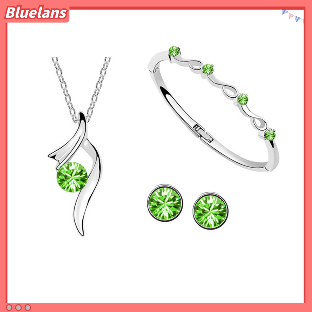 Bộ Trang Sức Mạ Bạc Đính Đá Sang Trọng 48h